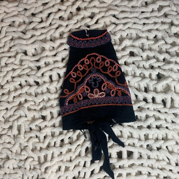 Free People GOA Tank/Crop Top Black - Picture 1 of 8